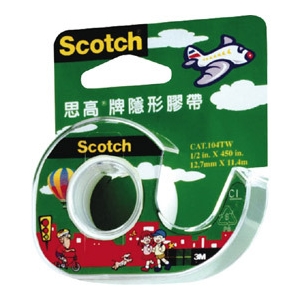 【3M】105-TW 附切割器3/4×300"隱形膠帶