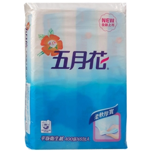 【五月花】平版衛生紙400抽x6包