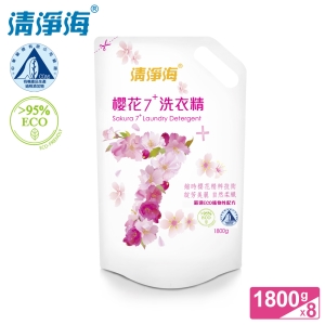 清淨海 櫻花7＋系列洗衣精補充包 1800g(超值8入組)