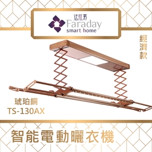 【居家嚴選】法拉第 TS-130AX 琥珀銅 50KG智能電動曬衣機 經濟版 智能家電 曬衣架 可升降 304不銹鋼 無線遙控