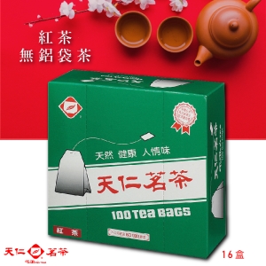 【天仁茗茶】紅茶無鋁袋茶(100入裸包/盒*16盒/箱) 茶包 茶袋