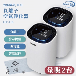 【量販2】GT-C6 智能負離子空氣淨化器 白 隨身型 車用型 PM2.5 過濾 負離子 除菌 除臭 省電 現貨供應