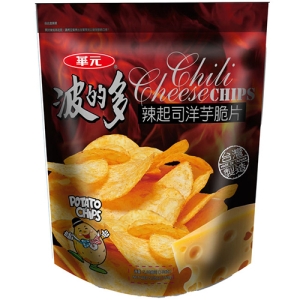 【華元】波的多洋芋片-辣起司口味153gX6包(箱)(夾鏈袋設計-超值包)
