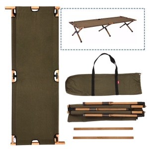 【全球生活家】日本戶外用品 人氣品牌 Hang Out 質感實木露營折疊行軍床(附收納袋)-海軍藍/軍綠-台灣製造-APR-C190(折疊椅/露營椅/躺椅)