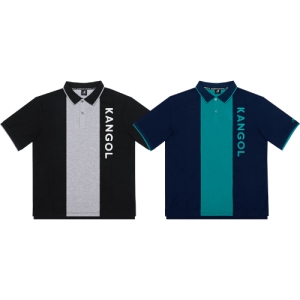 KANGOL男款寬版撞色POLO衫