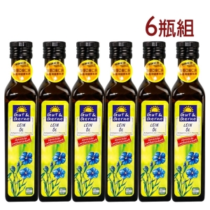 德國嚴選冷壓初榨亞麻仁油6瓶特惠組–Gut & Gerne 智慧有機體