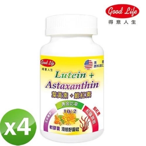 【得意人生】高單位葉黃素＋蝦紅素軟膠囊 (60粒/罐) 四入組