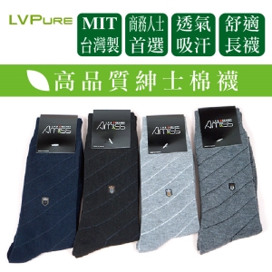 【LVPure】 MIT高品質紳士棉襪/西褲襪/長襪 (混色出貨) 10入組
