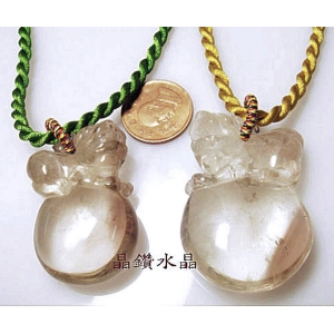 【晶鑽水晶】天然茶晶墜子雕刻 祥獅獻瑞 附禮盒+鍊子
