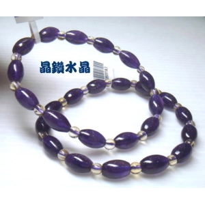 【晶鑽水晶】天然紫水晶+黃水晶手鍊 米形 特級品 早期商品 亮透度超棒
