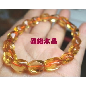 【晶鑽水晶】天然黃水晶手鍊 不規則型 招財 附禮盒