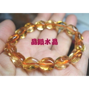 【晶鑽水晶】天然黃水晶手鍊 不規則型 中大型 招財 附禮盒