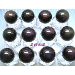 【晶鑽水晶】天然雙面彩虹黑曜石球 21mm 3A級
