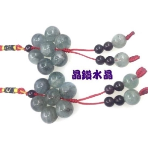 【晶鑽水晶】天然海水藍寶吊飾 大七星陣 搭配紅石榴