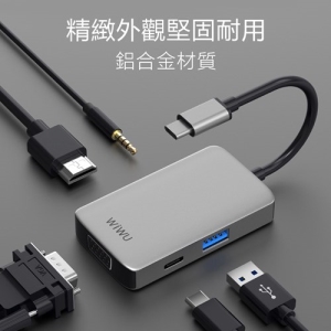 【WiWU】Alpha Type-C 5合1擴充轉接器 A513HVP