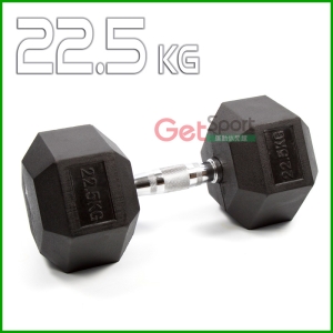 六角包膠啞鈴22.5公斤(22.5kg/舉重/深蹲/重量訓練/伏地挺身器/肌力訓練/二頭肌/胸肌)
