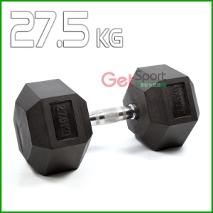 六角包膠啞鈴27.5公斤(27.5kg/舉重/深蹲/重量訓練/伏地挺身器/肌力訓練/二頭肌/胸肌)