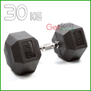 六角包膠啞鈴30公斤(30kg/舉重/深蹲/重量訓練/伏地挺身器/肌力訓練/二頭肌/胸肌)