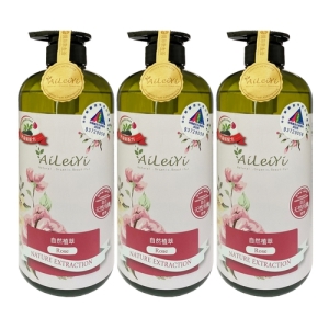 AiLeiYi洋甘菊潤膚沐浴精-玫瑰花香1000ml(3瓶/組)