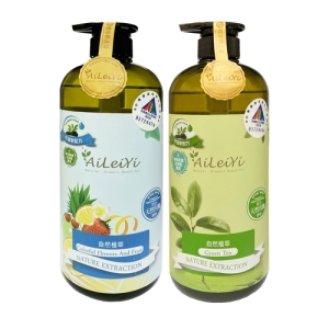 AiLeiYi洋甘菊修護洗髮精-繽紛花果香＋清新綠茶1000ml