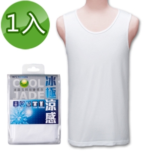 《台塑生醫》Drs Formula冰晶玉科技涼感衣-男用背心款(白)一件入(尺寸有M/L/XL)
