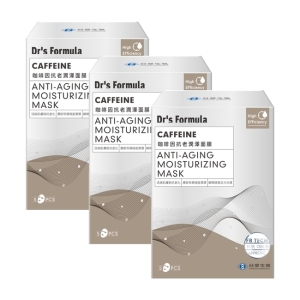 《台塑生醫》Dr’s Formula咖啡因抗老潤澤面膜(5片/盒)*3盒入