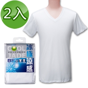 《台塑生醫》Drs Formula冰晶玉科技涼感衣-男用短袖款(白)二件/組(尺寸有M/L/XL)