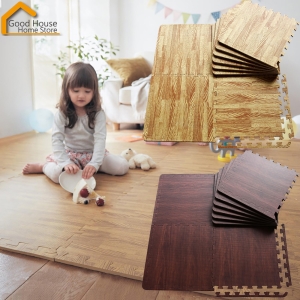 木紋巧拼 30X30X1公分 仿木 EVA 巧拼地墊 環保無毒 DIY 附邊條 檢驗合格 【B49】《好宅居家百貨》