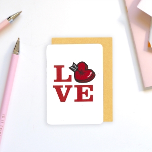 情人卡片組合-刺繡LOVE