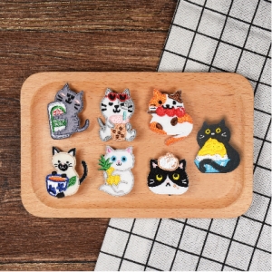 貓咪美食日記刺繡貼紙