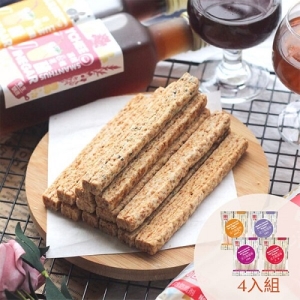 【永禎】六福活力雜糧棒 綜合4入組(鹹蛋黃、黑芝麻、紅藜麥、亞麻籽)