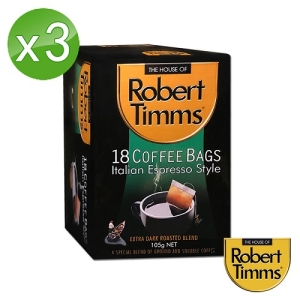 【Robert Timms】義式濾袋咖啡3入組(105g&amp;amp;#215;18包/盒)