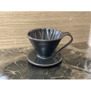南美龐老爹咖啡 日本三洋產業 花瓣濾杯 陶瓷濾杯 V60 01 花朵 花形 霧黑款 1~2人份 贈正晃三洋濾紙100入