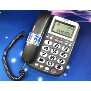 SANLUX 台灣三洋 TEL-865 來電顯示有線電話機_話筒增音/和弦鈴聲/大字鍵_銀色款/紅色款/鐵灰色可選
