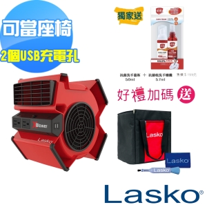 【美國 Lasko】赤色風暴渦輪風扇 X12900TW＋送收納袋.清潔刷.獨家送美琪抗菌洗手隨