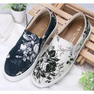 【富發牌】江南水墨印花懶人鞋-白/藍 1BD43 _采靚鞋包精品_ 台灣製