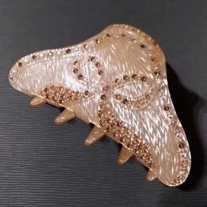高雅蝴蝶結彩鑽中鯊魚夾 水鑽馬尾抓夾 百搭頭飾 鯊魚夾 _采靚鞋包精品_ FC-017-19