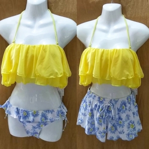 夏日太陽花荷葉比基尼短褲連身裙-AL7106-01 _采靚鞋包精品_