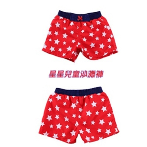 【hugmii】星星兒童沙灘褲 兒童泳褲_紅底星_尺寸:140 _采靚鞋包精品_
