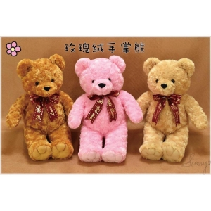 玫瑰絨手掌熊 - 深棕/淺棕/粉色 可愛 娃娃 玩偶 手掌熊 熊熊 小熊 玫瑰絨 台灣正版授權 _采靚鞋包精品_ 573152