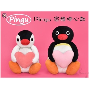 Pingu 家族抱心款-6吋哥哥/妹妹 企鵝家族 可愛 娃娃 玩偶 愛心 PINGU 台灣正版授權 _采靚鞋包精品_ 296293