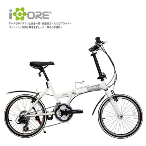 ISHOW網 iCORE SHIMANO 20吋27速 T型折疊車-珍珠白