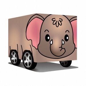 DIY 真‧會跑動物車-可愛小象