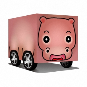 DIY 真‧會跑動物車-可愛小河馬