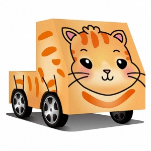 DIY 真‧會跑動物車-可愛小貓咪