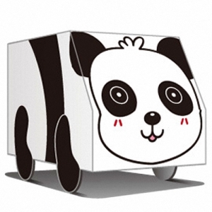 DIY 紙‧動物車明信片-可愛小貓熊