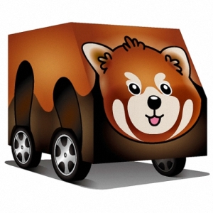 DIY 真‧會跑動物車-可愛小紅貓熊