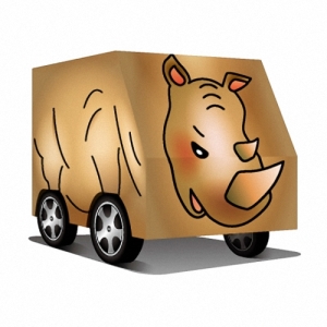 DIY 真‧會跑動物車-可愛小犀牛