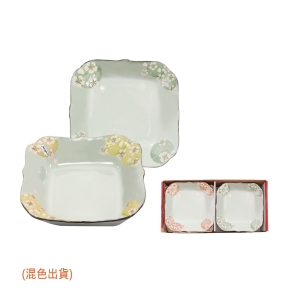 手造8.25吋荷花盤2入-混色出貨