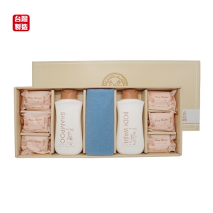 安妮兔1洗300ml＋1沐300ml＋6皂70g＋1澡巾30*90cm-台製